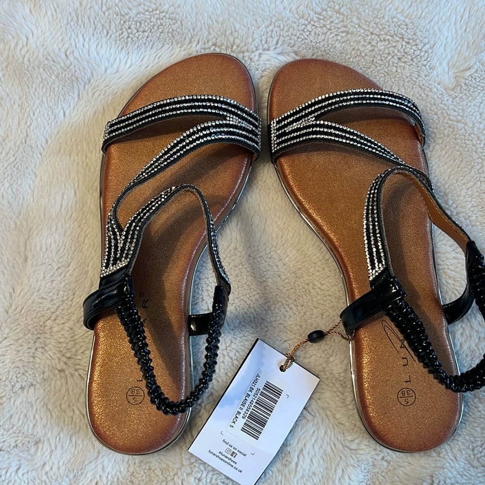 Padded footbed rhinestone sandals